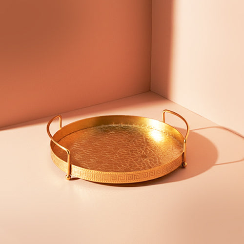 Aurelia Gold Round Serving Tray