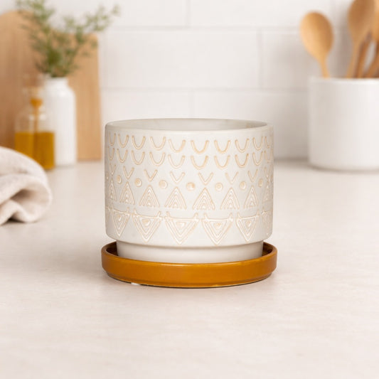 Ivory Tribe Ceramic Planter
