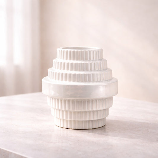 Ivory Steps Ceramic Vase