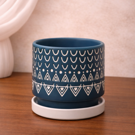 Indigo Terra Ceramic Planter