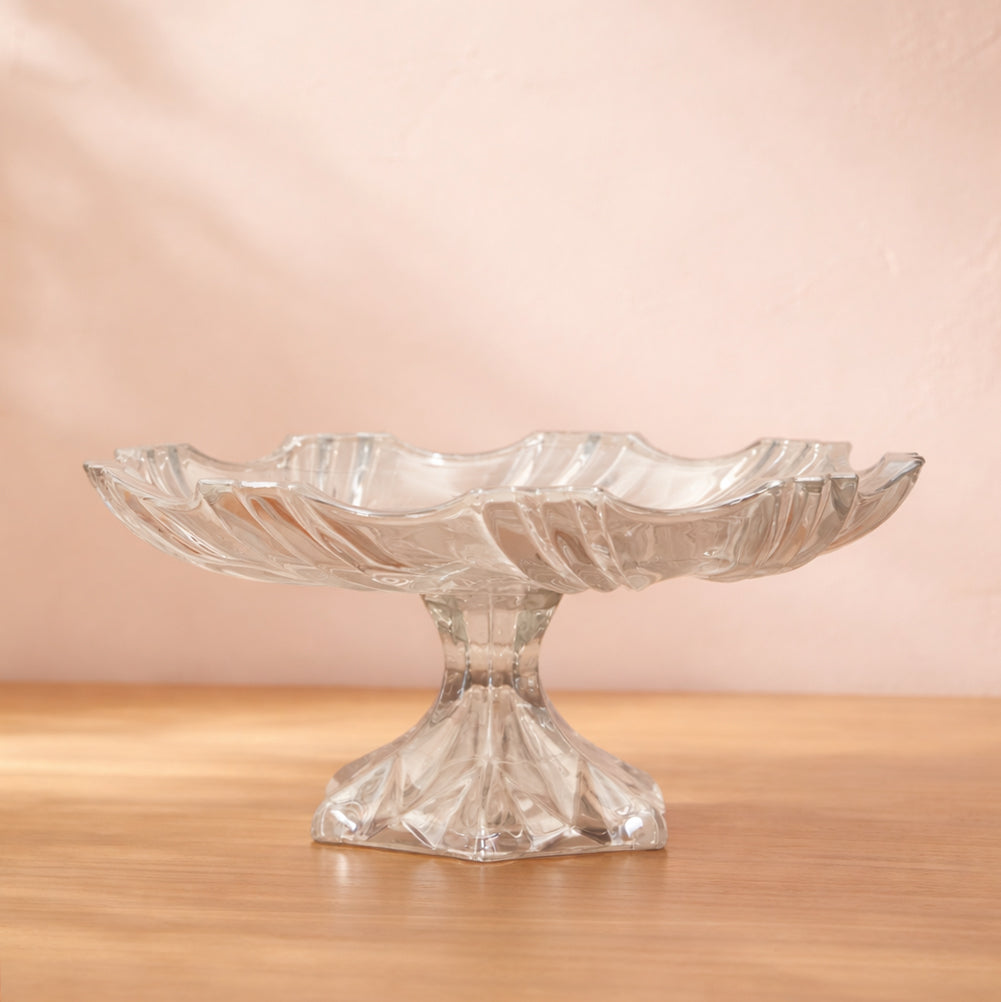 Crystal Wave Pedestal Platter