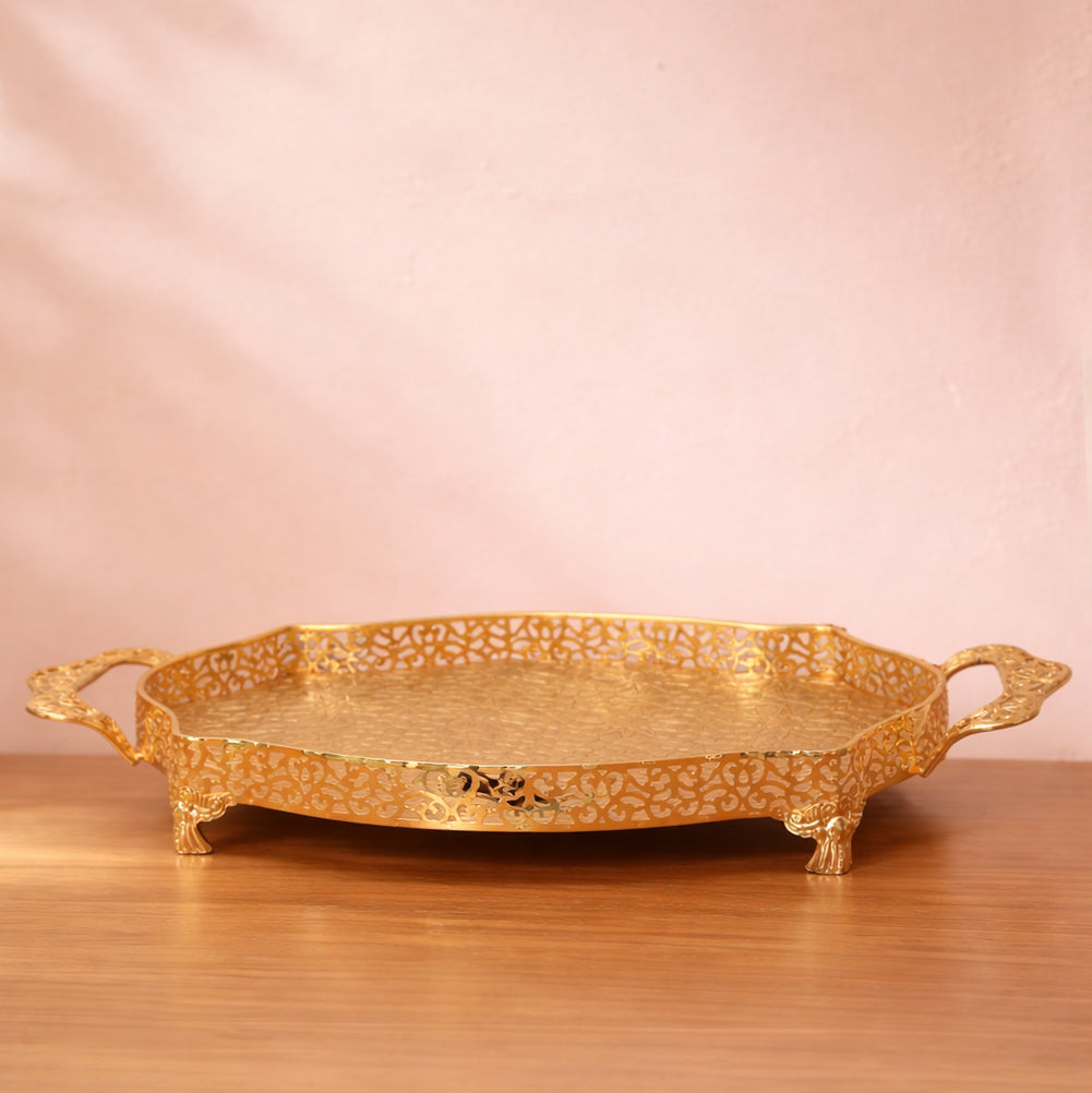 Imperial Gold Filigree Serving Tray Large