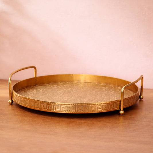 Aurelia Gold Round Serving Tray