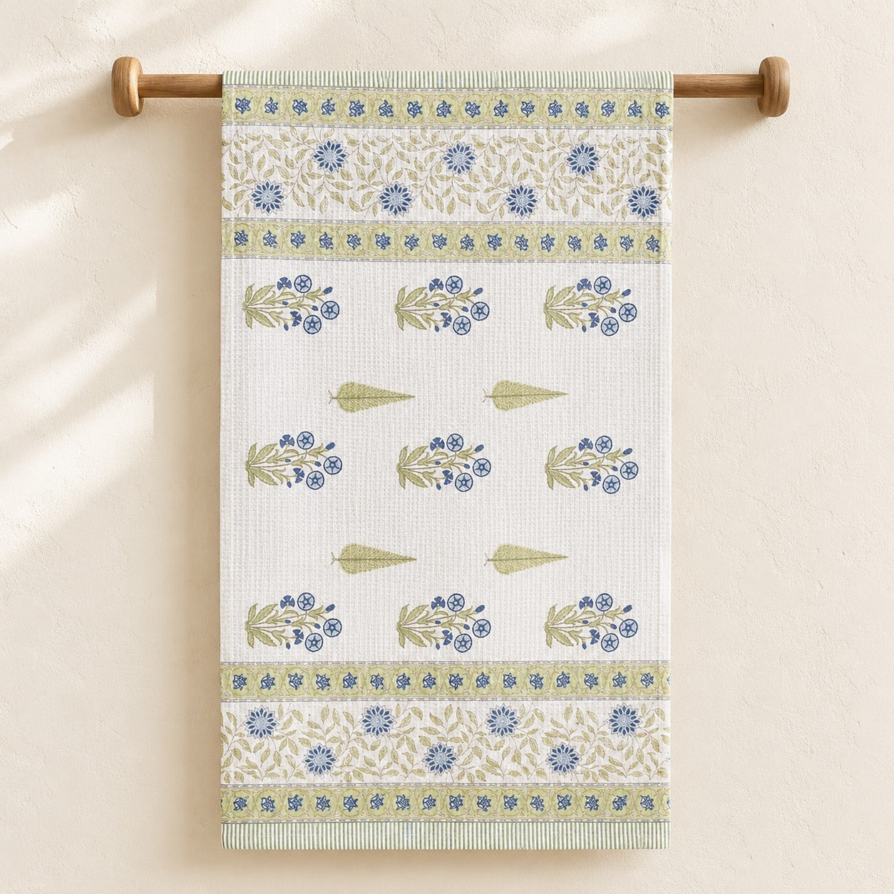 Blue Blossom- Waffle towel