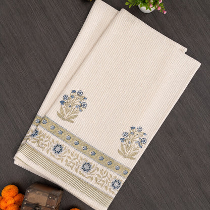 Blue Blossom- Waffle towel