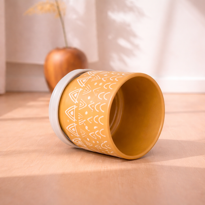 Saffron Geo Ceramic Planter