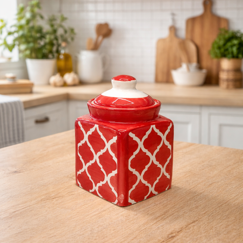 Crimson Keep Ceramic Jar