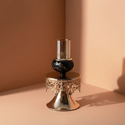 Regalia Noir Marble Candle Pedestal