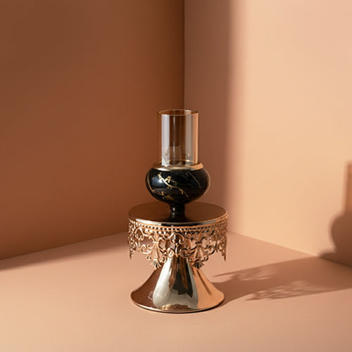 Regalia Noir Marble Candle Pedestal