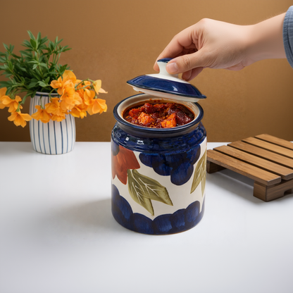 Blue Orchard Storage Jar