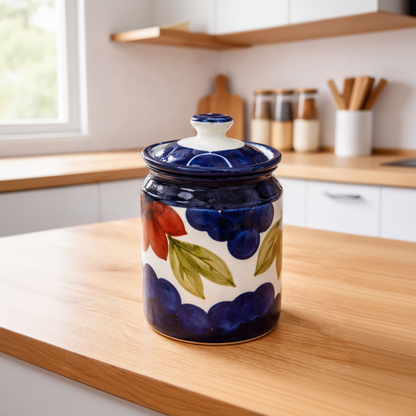 Blue Orchard Storage Jar
