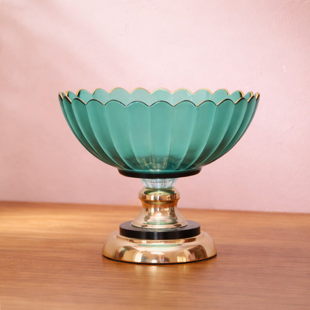 Emerald Crest Pedestal Bowl