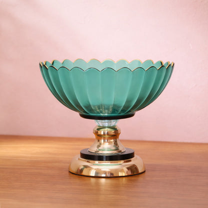 Emerald Crest Pedestal Bowl