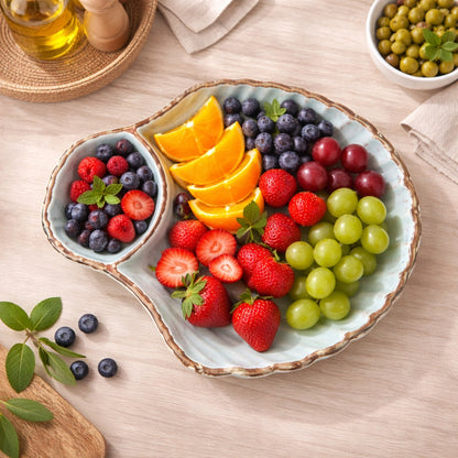 Coastal Plume Ceramic Platter