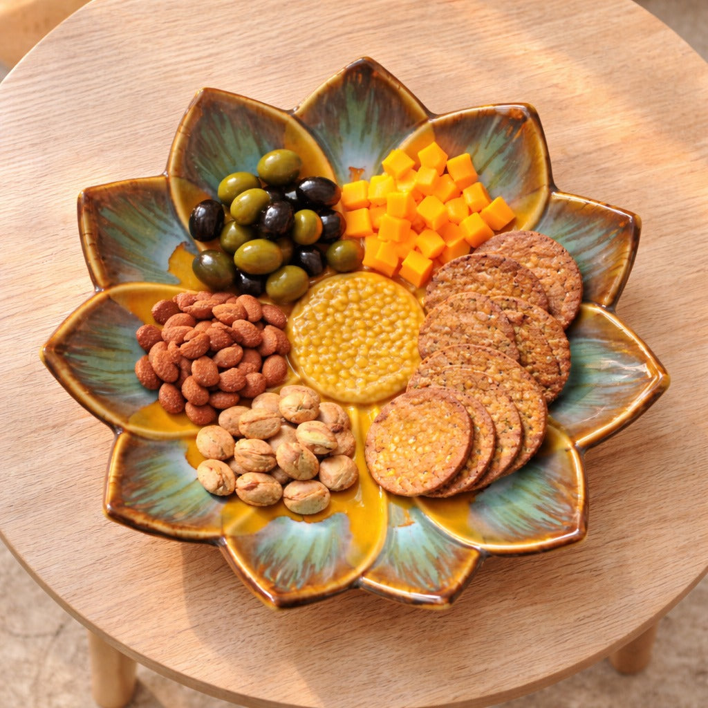 Golden Lotus Ceramic Bowl