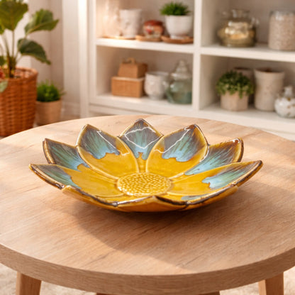Golden Lotus Ceramic Bowl