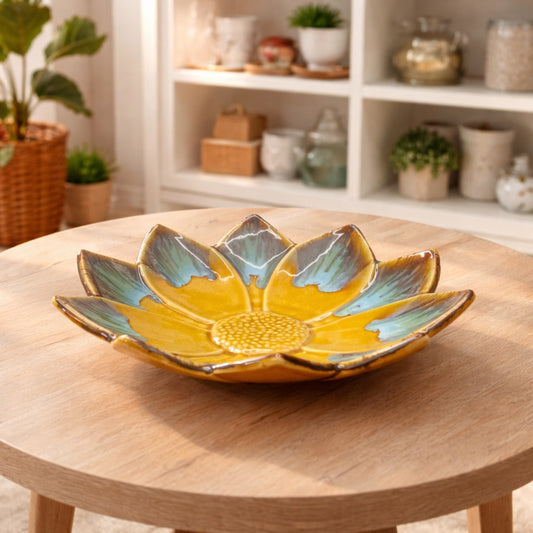 Golden Lotus Ceramic Bowl