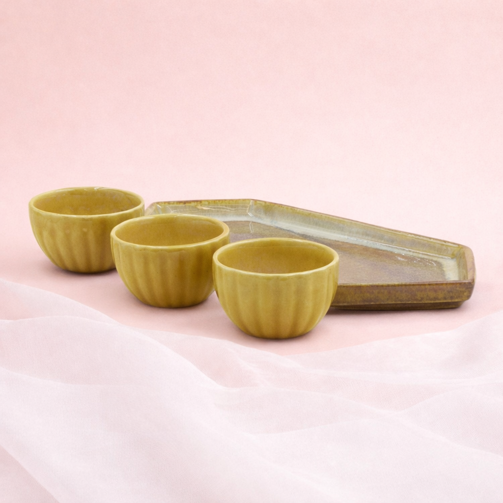 Rustic Honey Ceramic Trio