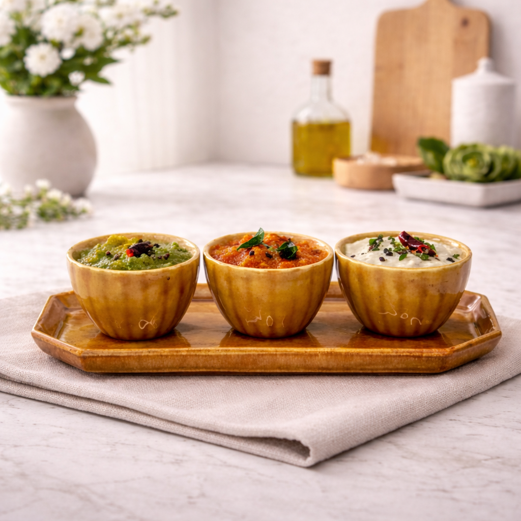 Rustic Honey Ceramic Trio