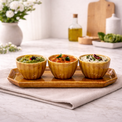 Rustic Honey Ceramic Trio