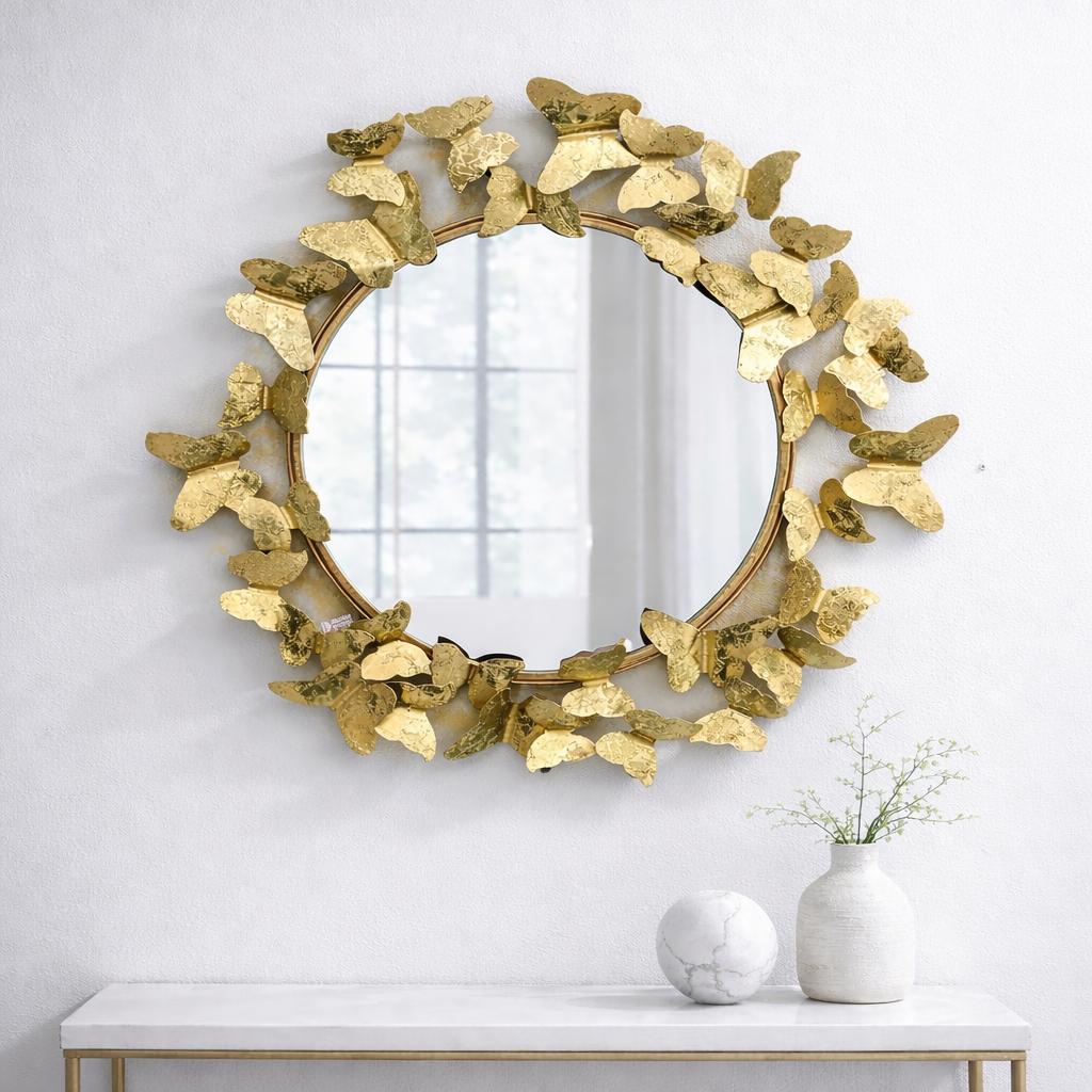 Luxe Butterfly Oval Mirror