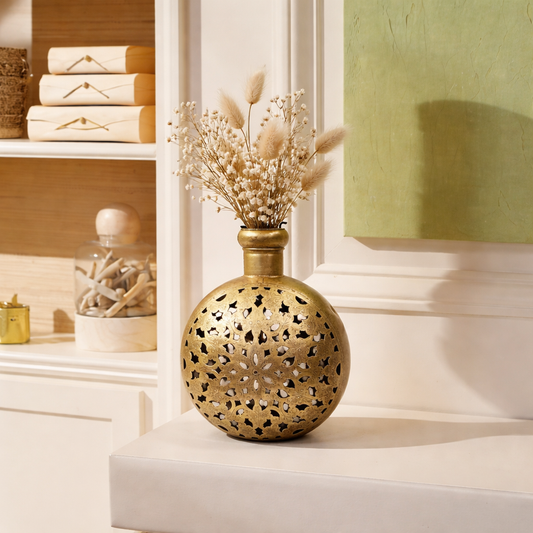 Golden Jaali Vase