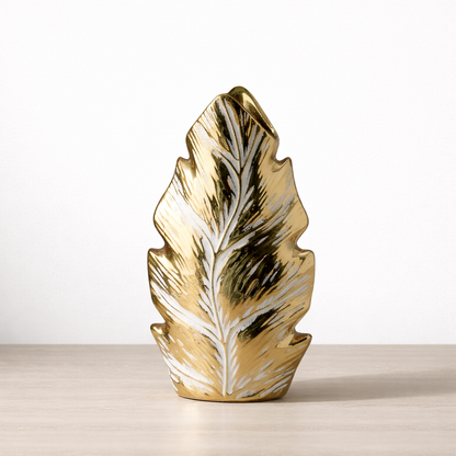 Gold Leaf Ceramic Decorative Vase