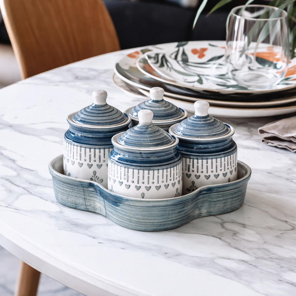 Set of 4 Blue Haze Harmony Jar