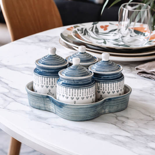 Set of 4 Blue Haze Harmony Jar