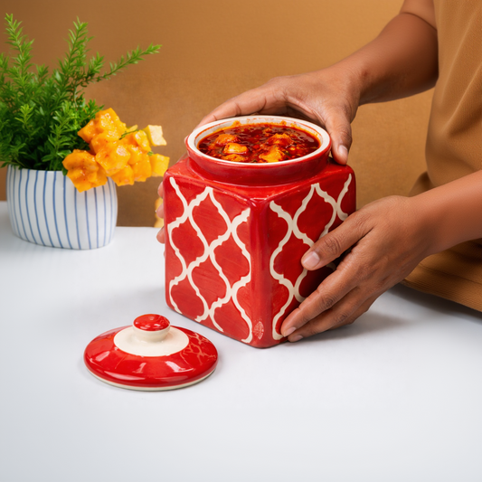 Crimson Keep Ceramic Jar