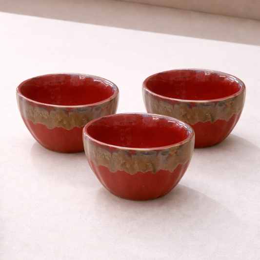 Crimson Dip Ceramic Bowl