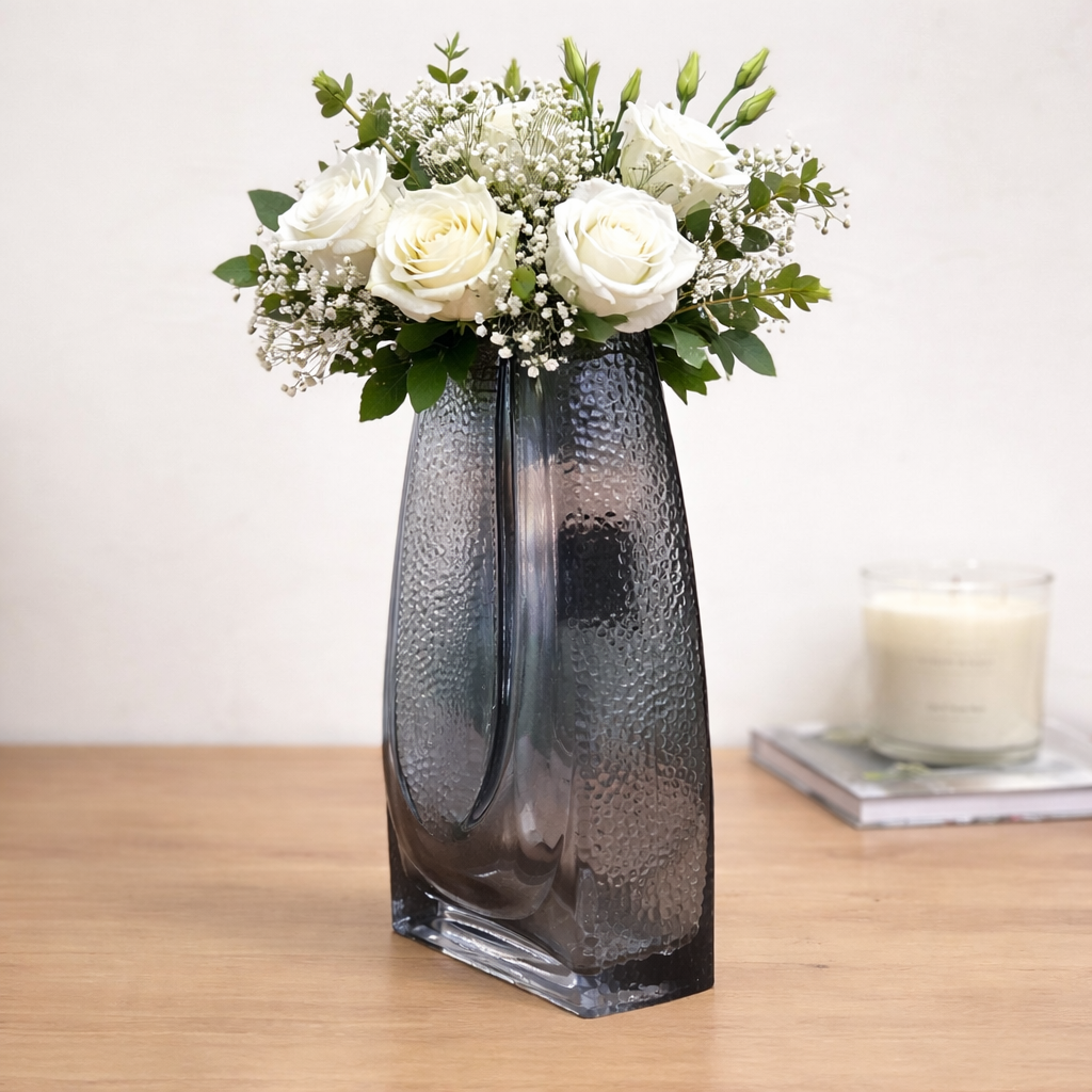 Charcoal Glass Vase