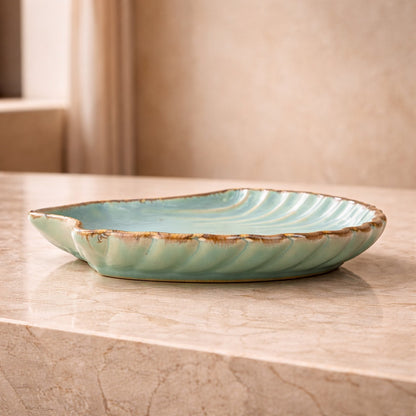 Aqua Drift Ceramic Platter