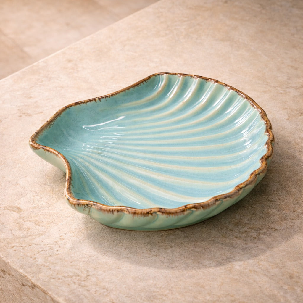 Aqua Drift Ceramic Platter