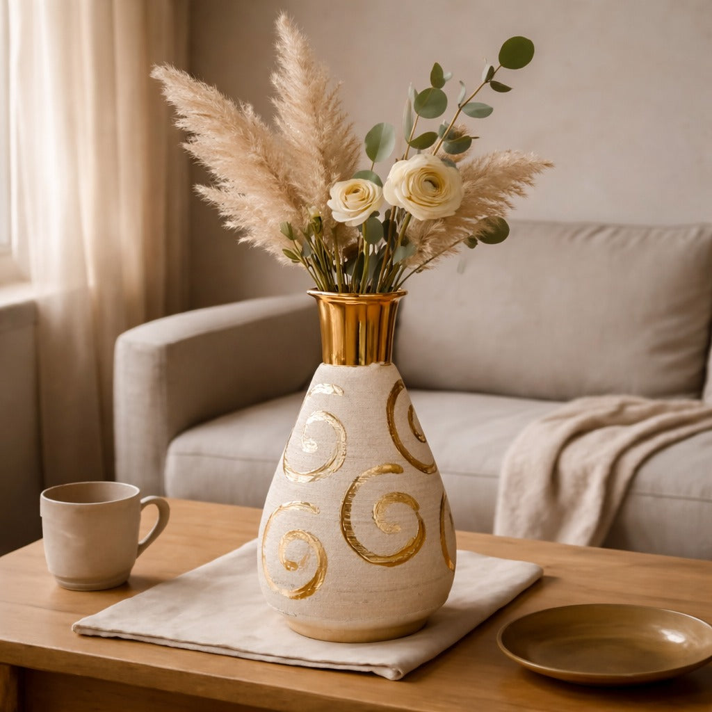 Golden Spiral Luxe Vase