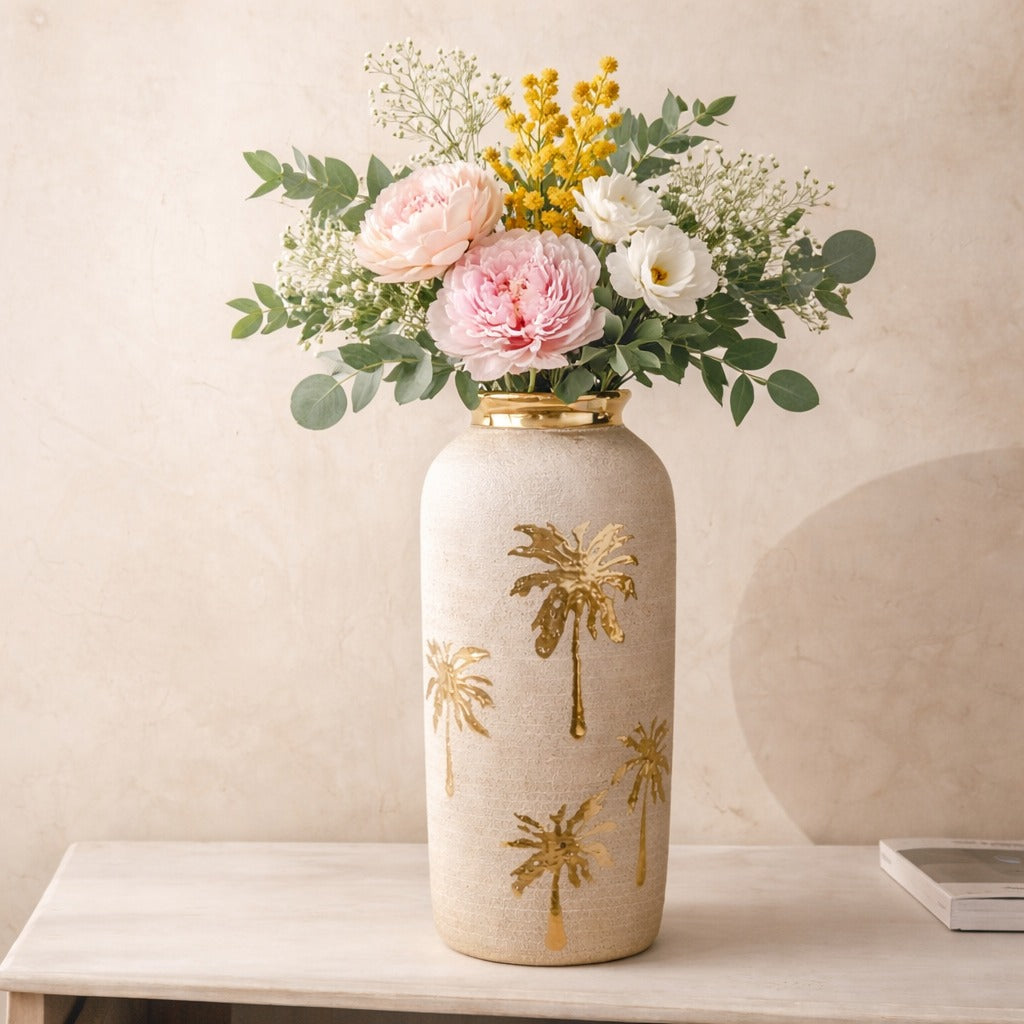 Golden Palm Vase