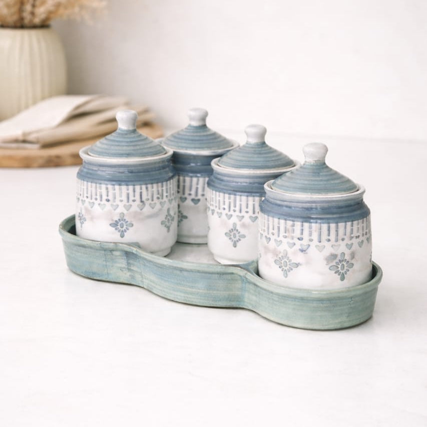 Set of 4 Blue Haze Harmony Jar