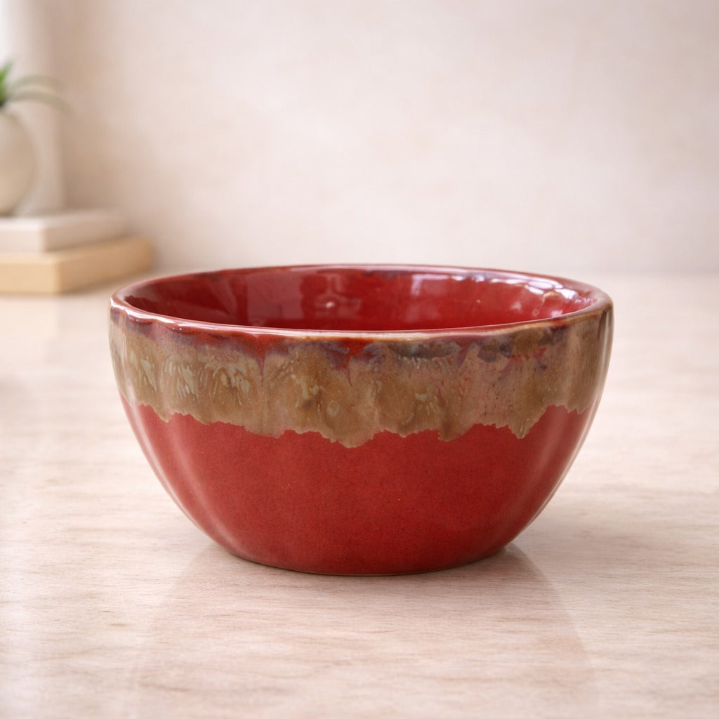 Crimson Dip Ceramic Bowl