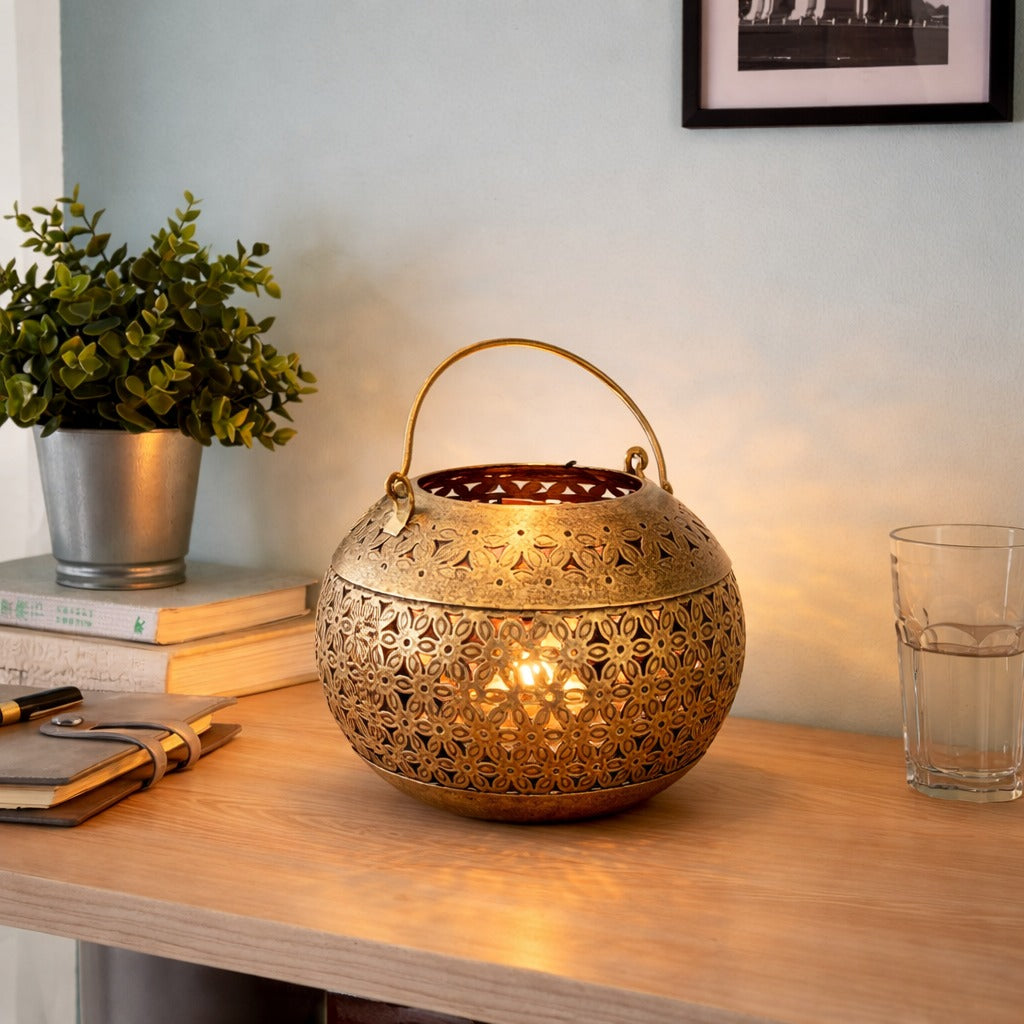 Gilded Lattice Lantern