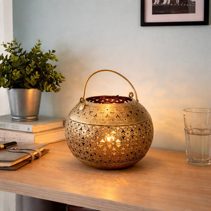 Gilded Lattice Lantern