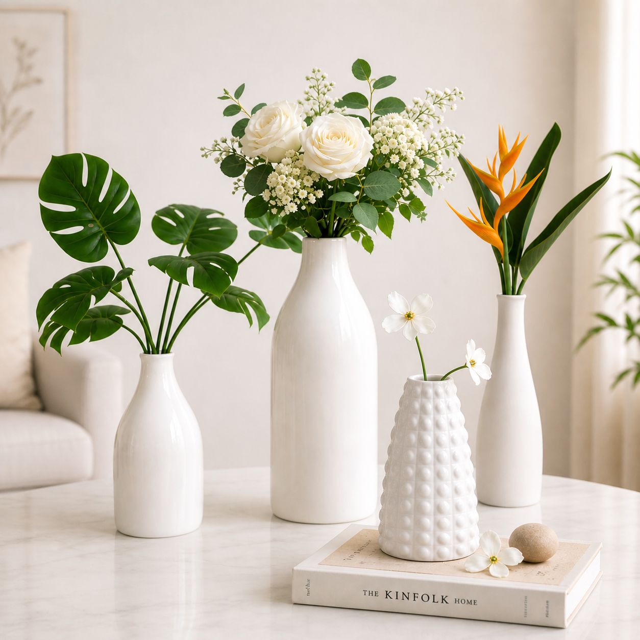 Ivory Bloom Vase Collection