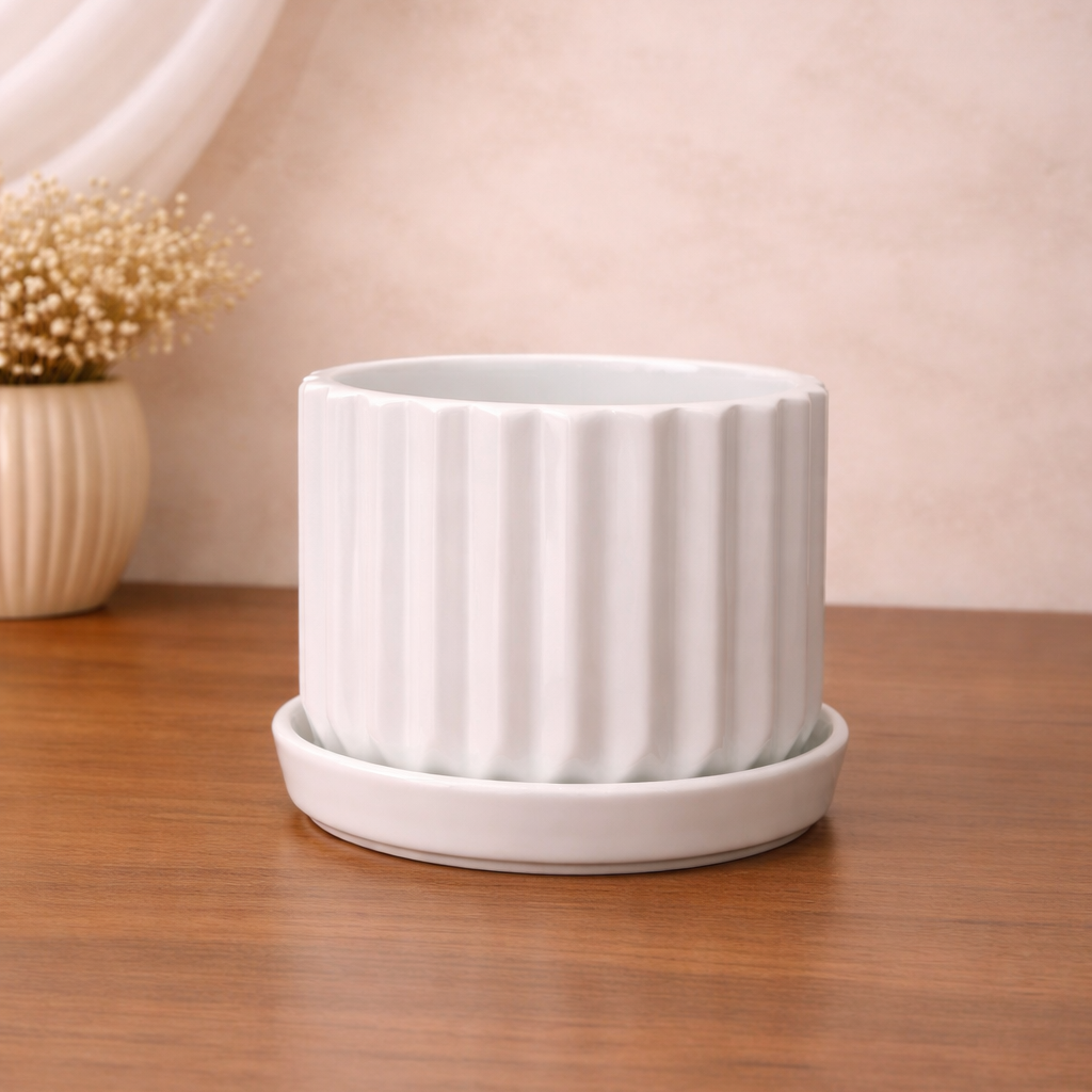 Ivora Fluted Ceramic Planter